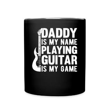 Papa Guitariste Papa est mon nom Jouer de la guitare est - Mug uni - noir - Devant