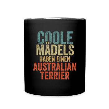 Australian Terrier - Tasse einfarbig - Schwarz - Vorne