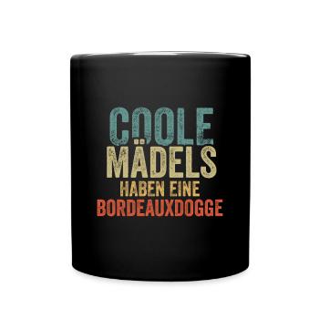 Bordeauxdogge - Tasse einfarbig - Schwarz - Vorne