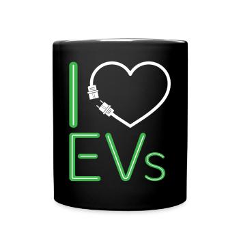 Je charge un véhicule électrique pour les fans de voitures électriques - Mug uni - noir - Devant