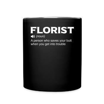 Florist Funny Definition For Plant Lover - Full Colour Mug - black - Front