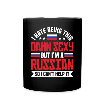 Funny Hate Being This Damn Sexy But I'm A Russian - Tasse einfarbig - Schwarz - Vorne