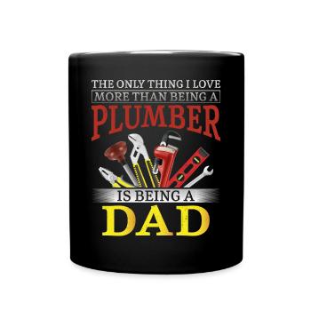 Plumbing Plumber Dad Vintage The - Full Colour Mug - black - Front