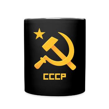 USSR Soviet Union Russia Hammer Sickel USSR Flag C - Tasse einfarbig - Schwarz - Vorne