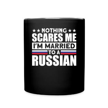 Humurous Pray For Me I'm Married To a Russian For - Full Colour Mug - black - Front
