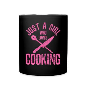 Cook Just A Girl Who Loves Cooking Chef Vintagecoo - Mug uni - noir - Devant