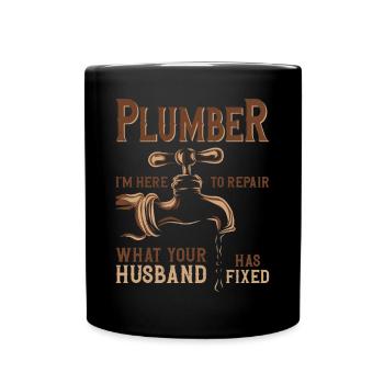 Plombier Plombier Plombier Vintage Plombier - Mug uni - noir - Devant