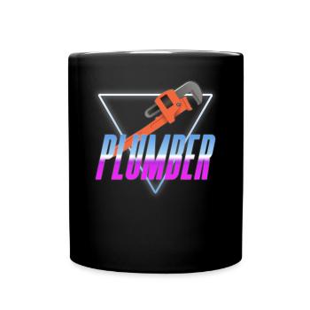 Plumbing Plumber 80s 90s Retro - Tasse einfarbig - Schwarz - Vorne