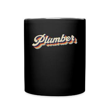 Plumbing Plumber Retro Vintage - Tasse einfarbig - Schwarz - Vorne