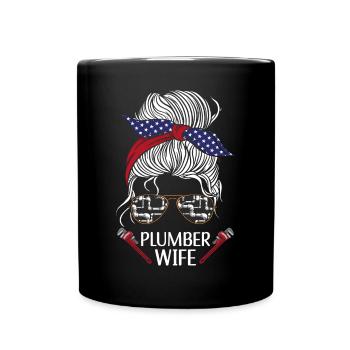 Plomberie Plombier Femme Lunettes de soleil - Mug uni - noir - Devant