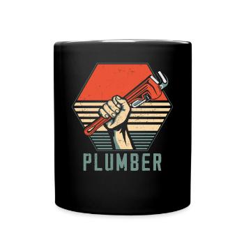 Plumbing Plumber Retro Vintage - Tasse einfarbig - Schwarz - Vorne