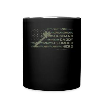Plumbing Plumber Dad Vintage - Full Colour Mug - black - Front