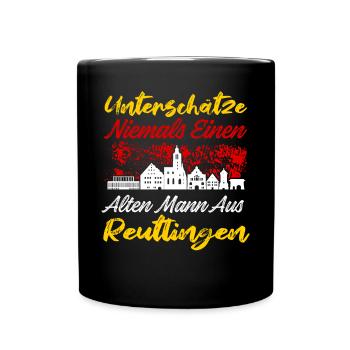 Reutlingen - Tasse einfarbig - Schwarz - Vorne