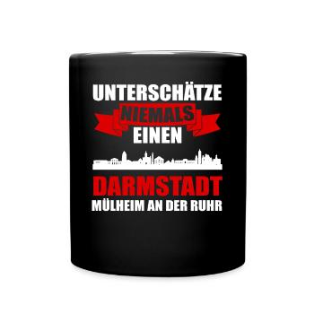 Unterschätze Niemals Einen Alten Mann Aus Darmstad - Tasse einfarbig - Schwarz - Vorne