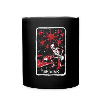 The Star Blood Red Skeleton Skull Tarot Card - Tasse einfarbig - Schwarz - Vorne