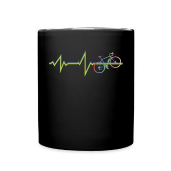 Bicycle Accessories Cyclist Motif - Full Colour Mug - black - Front