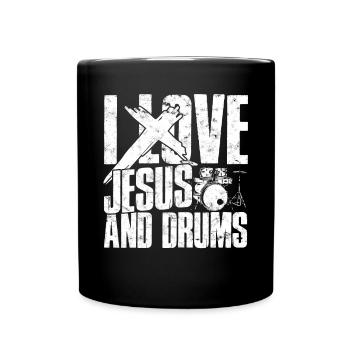 Drummer Jesus Cross Drummer Drummer - Full Colour Mug - black - Front