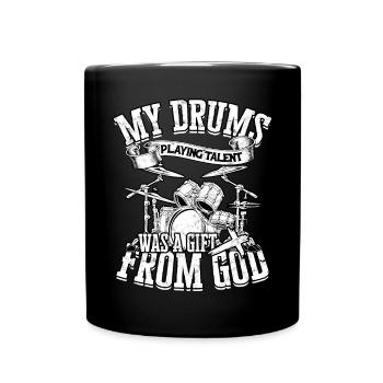 Drummer Jesus Cross Drummer Drummer - Full Colour Mug - black - Front