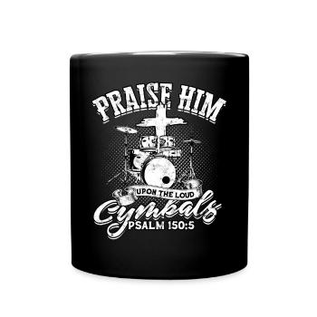 Drummer Jesus Cross Drummer Drummer - Full Colour Mug - black - Front