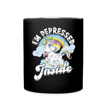 depression depressive sad gift idea unfortunate - Full Colour Mug - black - Front