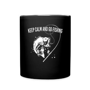 Unique idea for Fishing - Tasse einfarbig - Schwarz - Vorne