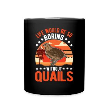 Warning quail quail breeding quail breeder - Full Colour Mug - black - Front
