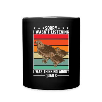Warning quail quail breeding quail breeder - Full Colour Mug - black - Front