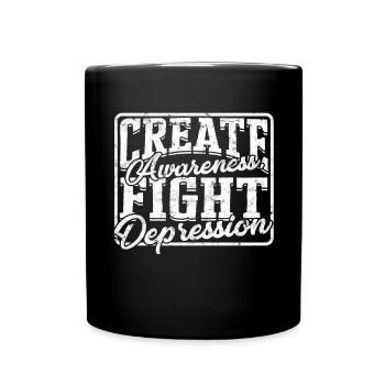 depression depressive sad gift idea unfortunate - Full Colour Mug - black - Front