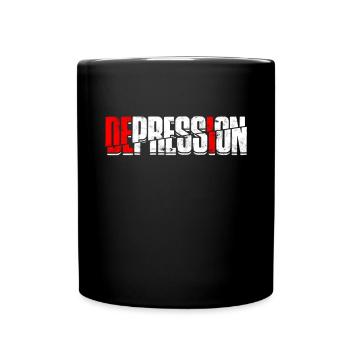 depression depressive sad gift idea unfortunate - Full Colour Mug - black - Front