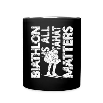 Biathlon Sport Sports d’hiver Ski Cadeau Citation Lan - Mug uni - noir - Devant