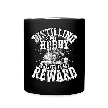 schnaps whiskey brennen schnapsbrenner geschenkide - Tasse einfarbig - Schwarz - Vorne