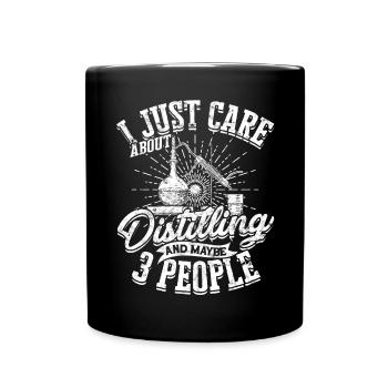 schnaps whiskey brennen schnapsbrenner geschenkide - Tasse einfarbig - Schwarz - Vorne