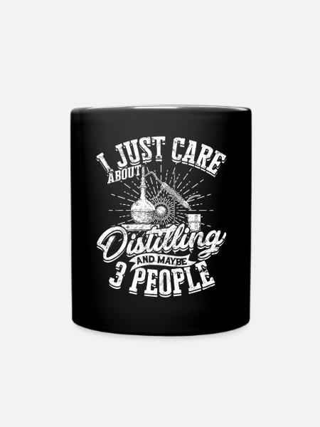 schnaps whiskey brennen schnapsbrenner geschenkide - Tasse einfarbig - Schwarz