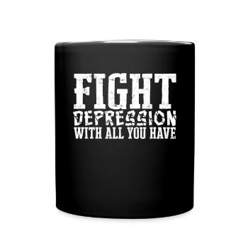 depression depressive sad gift idea unfortunate - Full Colour Mug - black - Front