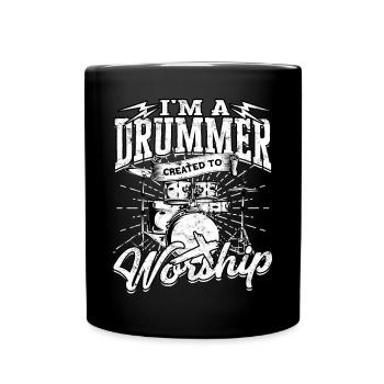 Drummer Jesus Cross Drummer Drummer - Full Colour Mug - black - Front