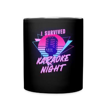 Karaoké Chanteur 80s Rétro I - Mug uni - noir - Devant