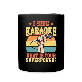 Karaoke Singer Retro Vintage I - Tasse einfarbig - Schwarz - Vorne