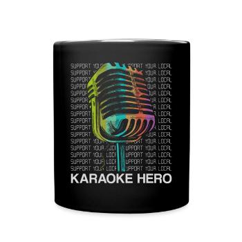 Karaoke Singer 80s Retro Support - Full Colour Mug - black - Front