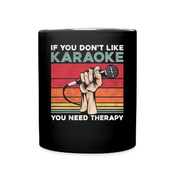 Karaoke Singer Retro Vintage If - Tasse einfarbig - Schwarz - Vorne