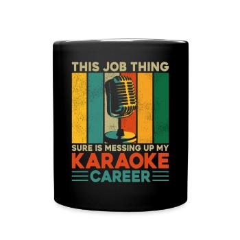 Karaoke Singer Retro Vintage This - Tasse einfarbig - Schwarz - Vorne
