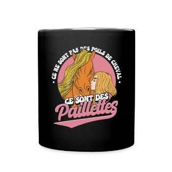 Phrase amusante sur le cheval - Mug uni - noir - Devant