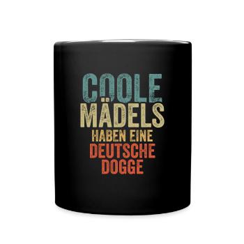 Deutsche Dogge - Tasse einfarbig - Schwarz - Vorne