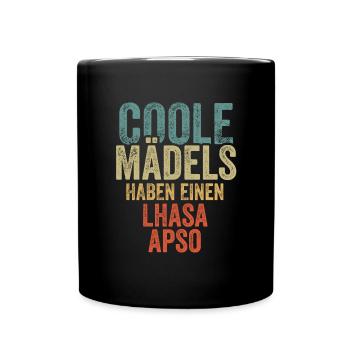 Lhasa Apso - Tasse einfarbig - Schwarz - Vorne