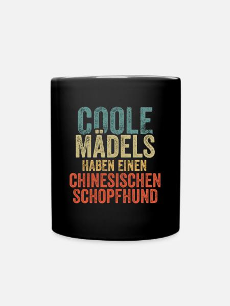 Chinesischer Schopfhund - Tasse einfarbig - Schwarz