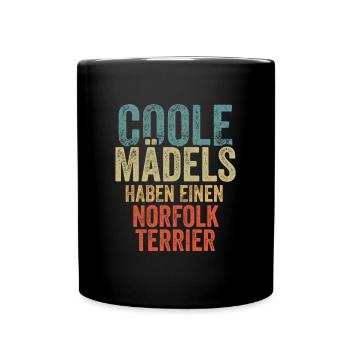Norfolk Terrier - Tasse einfarbig - Schwarz - Vorne