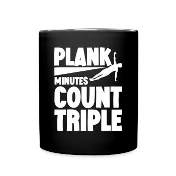 Plank Minutes Count Triple 4 - Tasse einfarbig - Schwarz - Vorne