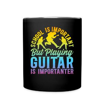 Jouer de la guitare est plus important - Jouer de la guitare Gui - Mug uni - noir - Devant