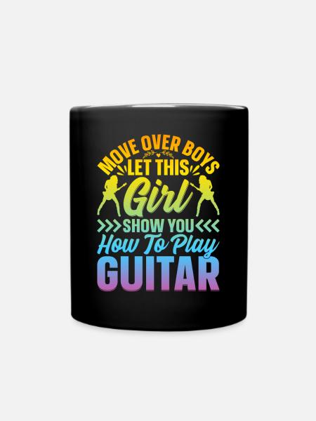 Guitar Player Girls Guitarist - Funny Guitar Playe - Tasse einfarbig - Schwarz