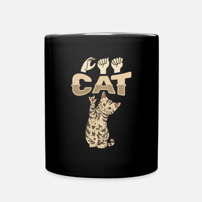 ILY CAT ASL Langue des signes - Mug uni - noir