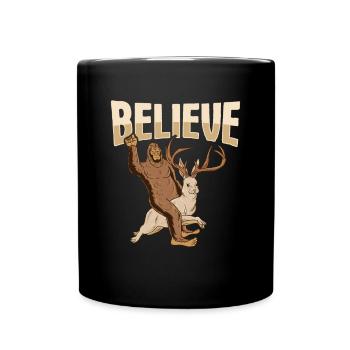Cryptozoology Kryptoid Design Bigfoot rides - Full Colour Mug - black - Front